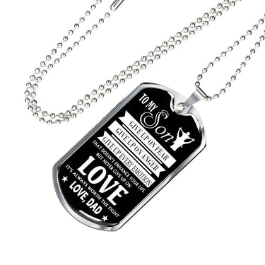 Father Son Pendant Necklace From Dad Christmas Gifts, Birthday Gift Ideas for Bo